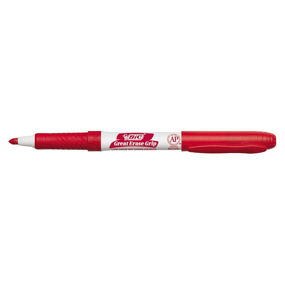 UPC 070330321441 product image for BIC Great Erase Grip Dry Erase Markers, Fine Point, Red, Dozen | upcitemdb.com
