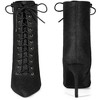 Perphy Women's Pointy Toe Side Zip Lace Up Stiletto Heels Ankle Boots - 2 of 3