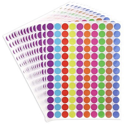 Juvale 2600-Count Coding Dots Labels, 20-Sheets of Stickers, 0.75-Inch Round Circles for DIY Craft, Classroom, Envelopes Seal & Scrapbooks