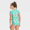 Girls' Enchanting Tropical Floral Printed One Piece Rash Guard - Cat & Jack™ - image 2 of 3