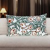 HomeRoots 14" X 24" Green and White Cotton Lumbar Throw Pillow with Embroidery - 2 of 4