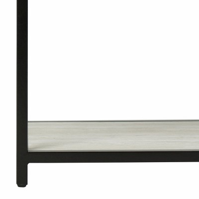 Beige and Black Geometric Wood Console Table with Storage
