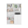 ORRD 2-Piece Bookcase Set, White 49" Wide with 8 Shelves & Double Door Cabinet, Living Room Bookcase & Storage Cabinet - 4 of 4