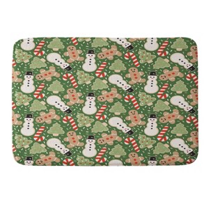 Deny Designs Lathe & Quill Sweet Christmas Cookies On Green Memory Foam Bath Mat - 1 of 4