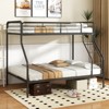 Tangkula Twin Over Full Bunk Bed Heavy-Duty Metal Bunk Bed Frame with Full-Length Guardrail and Slanted Ladder Black/White - 2 of 4