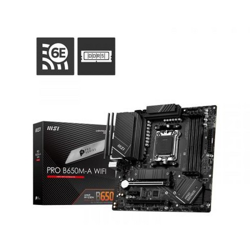 MSI AMD PRO B650M A WIFI Motherboard AMD B650 Chipset DDR5 Memory Supports AMD Ryzen 7000 Series Desktop Processors Socket AM5 4x SATA 6Gbps