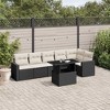vidaXL 7 Piece Patio Sofa Set with Cushions - Black and Cream - 2 of 4
