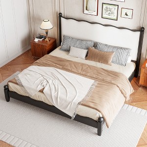 King Size Platform Bed Frame Upholstered Headboard - ModernLuxe : Target