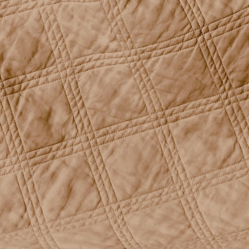 Washed Linen Sandstone Quilted Throw - Levtex Home, 4 of 6