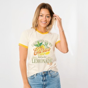 Simply Sage Market California Grown Lemonade  Ringer Tee - 1 of 4