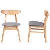 Baxton Studio 2pc Ulyana Fabric and Wood Dining Chair Set Gray/Natural Brown: Polyester Upholstery, Rubberwood Frame, Spot Clean - 4 of 4