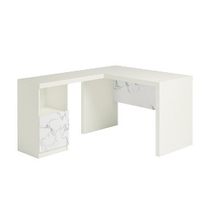 NicBex L-Shaped Desk Modern Multifunctional Gaming Desk with Drawer, Natural Woodgrain Finish for Office, Study - 1 of 4