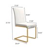 POVISON Modern Luxury Leather Dining Chairs Set of 2, Accent Side Chairs, White - 4 of 4
