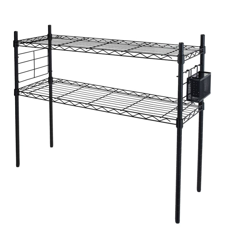 Organize It All Steel Etagere Adjustable Shelf Black, 1 of 6