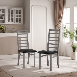 CAVINAS Metal Dining Chairs Set of 2/4,Armless Chairs for Dining Room with High Back and Upholstery Seat - 1 of 2