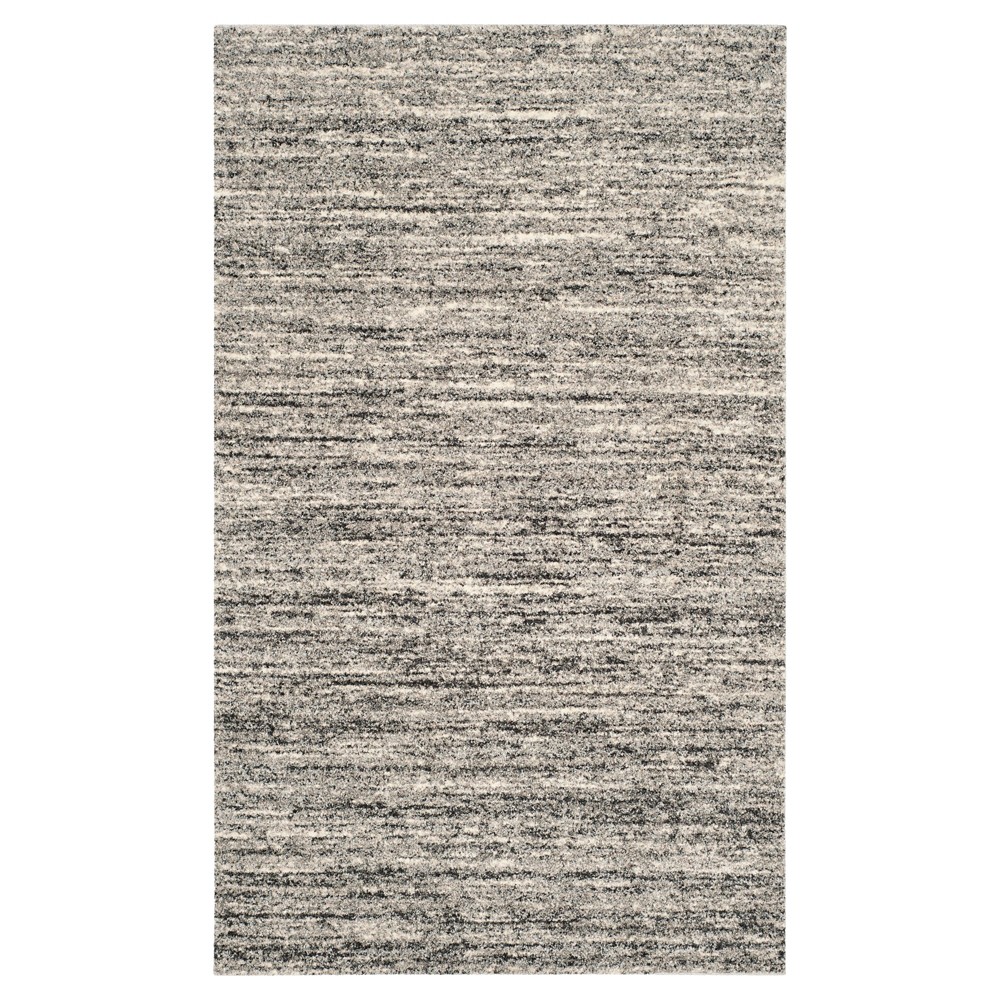 Ivory/Gray Abstract Shag/Flokati Loomed Accent Rug - (3'x5') - Safavieh