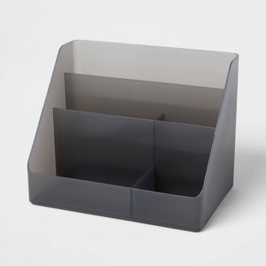 Medium Plastic Desktop Organizer Dark Gray - Brightroom™: Office Supplies & Desk Organization Set, 7" H x 9" D x 6" W - 1 of 3