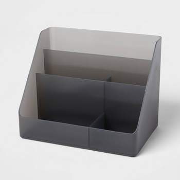 Medium Plastic Desktop Organizer Dark Gray - Brightroom™