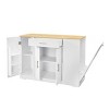 NicBex Kitchen Island with Garbage Bin Large Kitchen Island with a Drawer and 2 Storage Cabinet Adjustable Shelves - 3 of 4