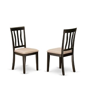 East West Furniture,Antique dining room chair for kitchen With Cushion Seat Finish Set of 2 - 1 of 3