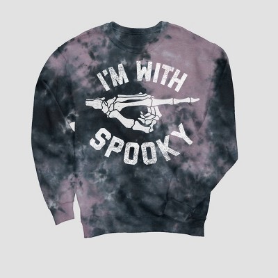 Men's I'm With Spooky Pullover Sweatshirt - Black/Purple