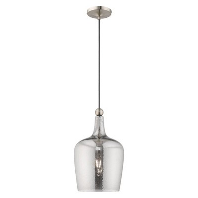 Livex Lighting Art Glass 1 - Light Pendant in  Brushed Nickel