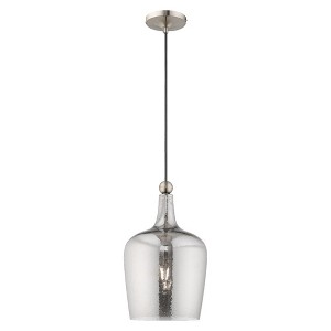 Livex Lighting Art Glass 1 - Light Pendant in  Brushed Nickel - 1 of 2