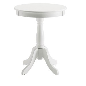 Okak 18"W Round Coffee Table with Turned Pedestal Base Cottage Style Pedestal Table w/4 Legs for Small Spaces - 1 of 4