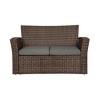 WestinTrends 4 Piece Outdoor Wicker Rattan Conversation Sofa set with Coffee table - 2 of 4