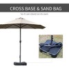 Akoasm 94.8 in. H Rectangular Patio Umbrella with Base, Sun Protection & Easy Crank For Deck, Garden & Pool-Brown - 2 of 4