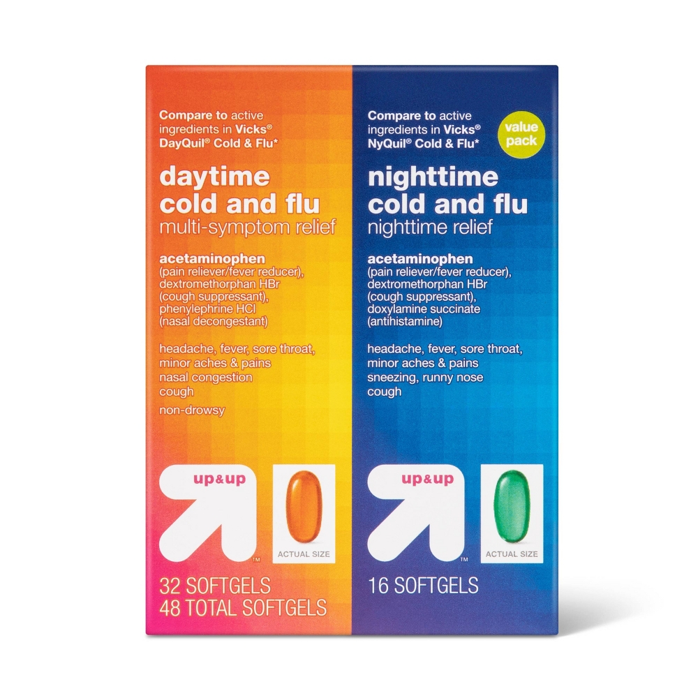 Day/Night Multi -Symptom Cold &#38; Flu Relief Combo Pack Softgels 48ct - up &#38; up&#8482;