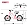 Toddler Balance Bike, No Pedal Sport Bike for 3-5 Year Olds, 12" Inflated Tire, for Boys and Girls with Inseam 16" - 21" - 3 of 4