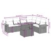 vidaXL 7 Piece Patio Sofa Set with Cushions - Black - 3 of 4