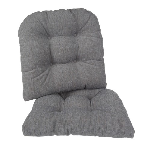 Gripper 2pc 17 x17 Polar Non Slip Chenille Tufted Universal Chair Cushions Gray Indoor Square Polyester Seat Pads Target