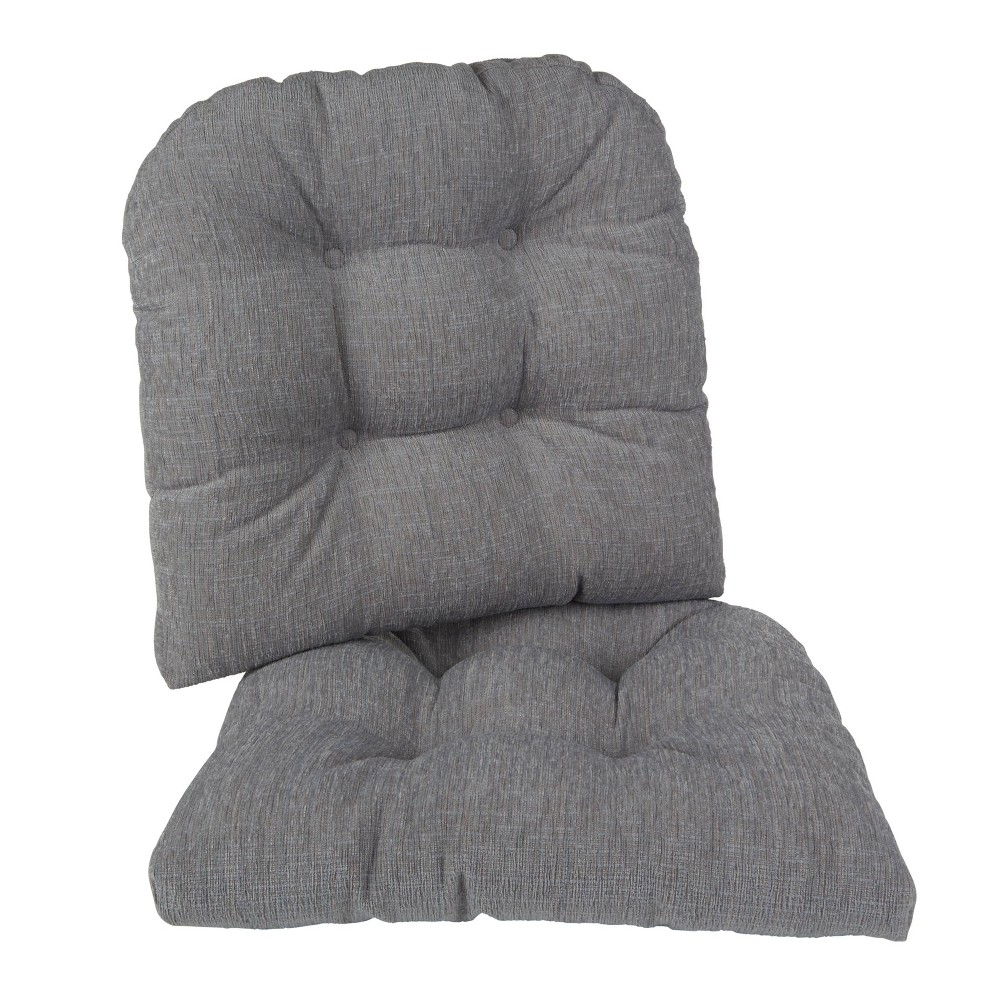 Photos - Pillow Gripper 2pc 17"x17" Polar Non Slip Chenille Tufted Universal Chair Cushion