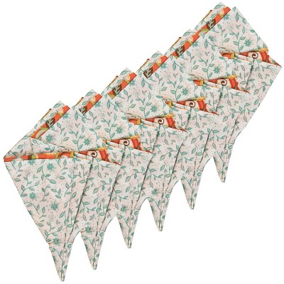 Ghisella 20" Reversible Cotton Napkin Set in Orange and Teal