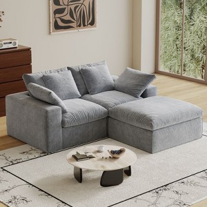 Swtroom 79"L-Shaped Boneless Cloud Modular Sectional Sofa, 35D High-Density Foam with Extra-Wide Armrests, Compression Sectional Couches - 1 of 4