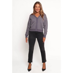 Petal and Pup Zammy Lurex Strip Button Front Cardigan - Grey XL - 1 of 4