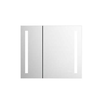 Vyaya Erie 26 in. H Rectangular Silver Aluminum Recessed or Surface Mount LED Mirror Medicine Cabinet