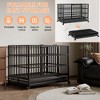 Large Heavy Duty Dog Crate, Metal Dog Cage Kennel Portable Crate Indoor/Outdoor with Double Door Lockable Wheels - 4 of 4