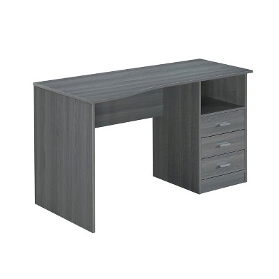 Classic Computer Desk with Multiple Drawers Gray - Techni Mobili