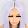 Unique Bargains Women's Medium Long Straight Hair Lace Front Wigs with Wig Cap 14" 1PC - 4 of 4