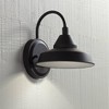 John Timberland Westley Rustic Farmhouse Outdoor Barn Light Fixture Black LED Gooseneck Arm Dark Sky 8 1/2" for Exterior Deck House Porch Yard Patio - 2 of 4