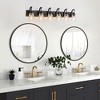 BAOURE 3 Lights Bathroom Vanity Light Fixtures 20.87 Inch Black Bathroom Light Fixture Over Mirror, Modern Vanity Light with Rippled Glass Shades - 2 of 4
