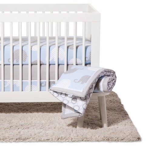 Nojo Crib Bedding Set 8pc Elephant Dream Blue Gray Target