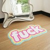 Pink and white rugs, super soft thick fluffy living room rugs, bedroom plush indoor rugs, fluffy faux fur rugs - 3 of 4