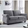 CAVINAS Upholstered 2 Seater Couch, Soft Velvet Loveseat  with High-Density Foam, Loose Back Cushions & Solid Wood Turned Legs - 3 of 4