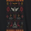 Harry Potter Men's Hogwarts Christmas Pattern Long Sleeve Graphic Cotton Sweatshirt Hoodie - Black XXXL - 2 of 3