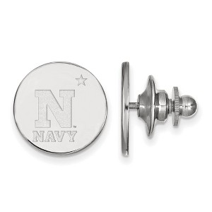 Black Bow Jewelry 14k White Gold Navy Midshipmen NCAA Pin - 1 of 3