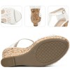 BLISSFUL STEP Women's Open Toe Platform Lace Wedge Heel Sandals - 3 of 3